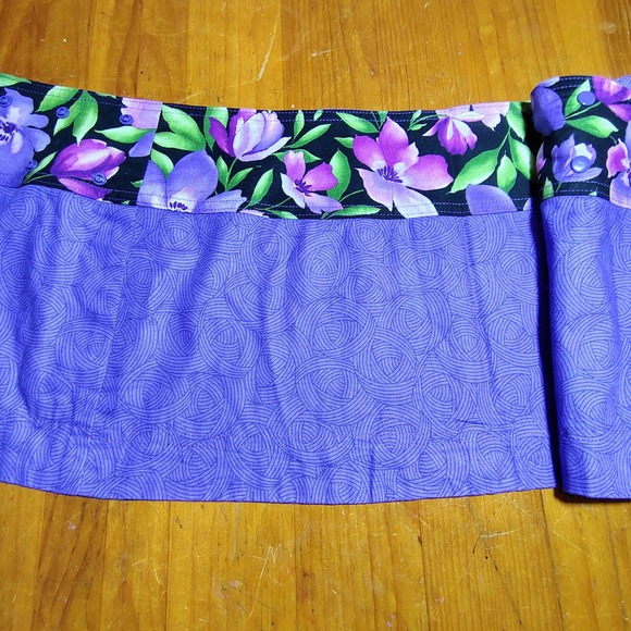 Sweet Spot Skirts Purple Floral Snap Closure Adjustable Mini Wrap‎ Skirt - Picture 5 of 7